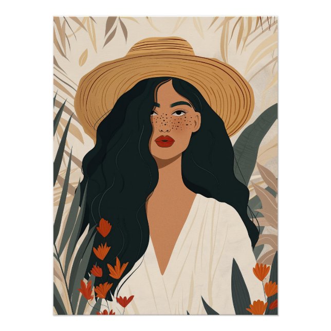 Boho-Frauen-Wandkunst Poster (Vorderseite)