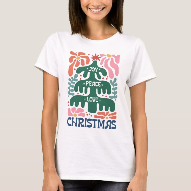Boho Frauen Weihnachten T-Shirt, Weihnachten zum S T-Shirt (Vorderseite)