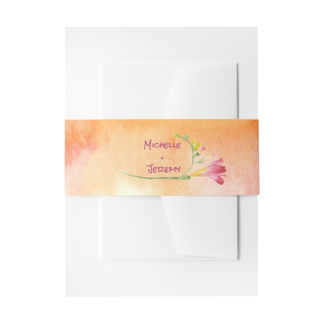 Boho Freesia Pink Pop Invitations Band (Vorderseite Beispiel)