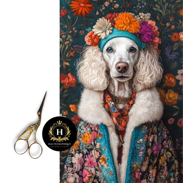 Boho French Poodle Portrait Decoupage Seidenpapier (Von Creator hochgeladen)