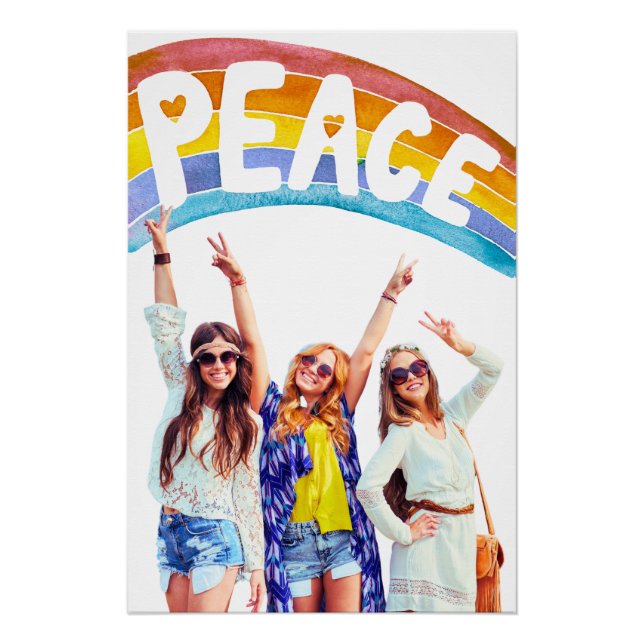 Boho-Frieden-Regenbogen-Plakat Poster (Vorderseite)