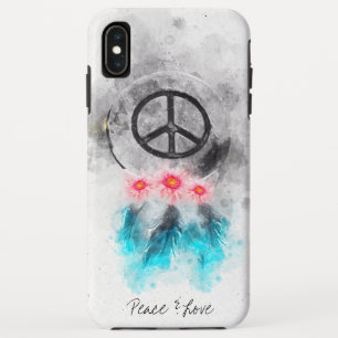 *~* Boho-Friedenszeichen Federn Blumen GrungeTriba Case-Mate iPhone Hülle