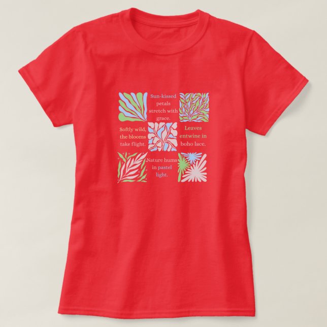Boho Frische Pastelle T-Shirt (Design vorne)