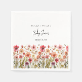 Boho frischen Blume Babydusche Serviette