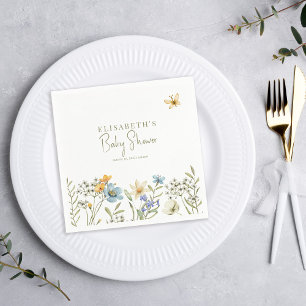 Boho-Frühlingsblumen personalisierte Babyparty Serviette