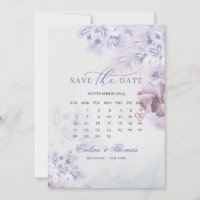 Boho Frühlingslila Blumen maul Monatskalender
