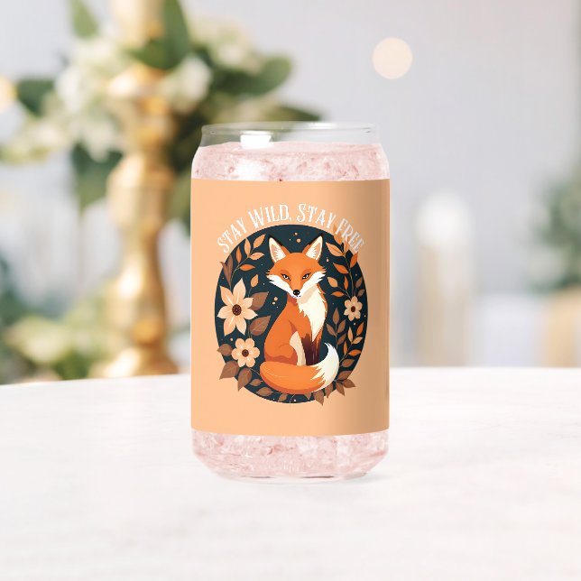 Boho Fuchs "Bleib wild, bleib frei" Wald-Design Dosenglas (Insitu (Hochzeit))