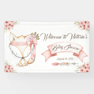 Boho Fuchs Mädchen Baby Shower Banner