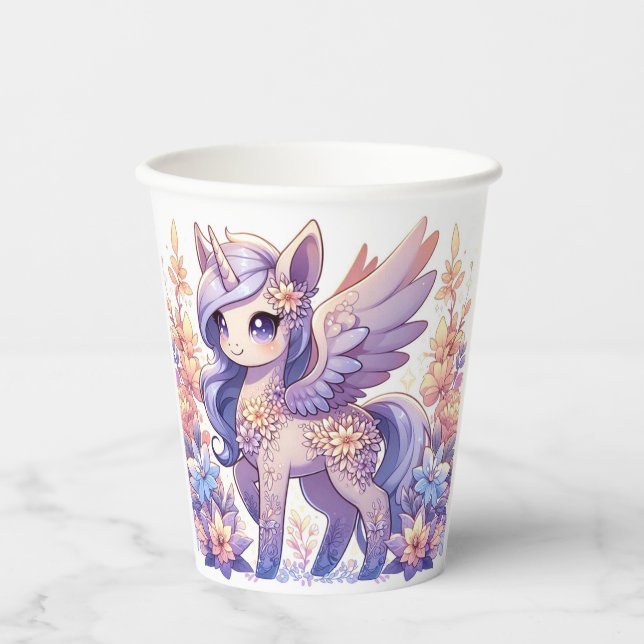 Boho Fun Unicorn Babydusche Pappbecher (Vorderseite)