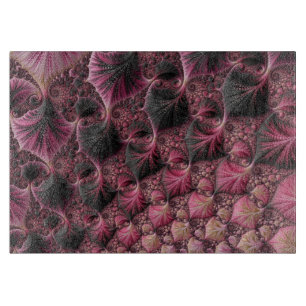 Boho Funky Eclectic Pink Black Abstrakt Fraktal Schneidebrett