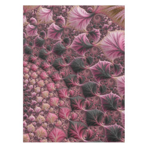 Boho Funky Eclectic Pink Black Abstrakt Fraktal Tischdecke