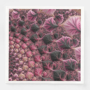 Boho Funky Eklektische Rosa Schwarze Abstrakte Fra Serviette