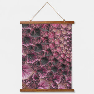 Boho Funky Eklektische Rosa Schwarze Abstrakte Fra Wandteppich Mit Holzrahmen