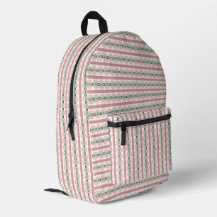 Boho Funky Retro Eclectic Pastel Christmas Streife Bedruckter Rucksack