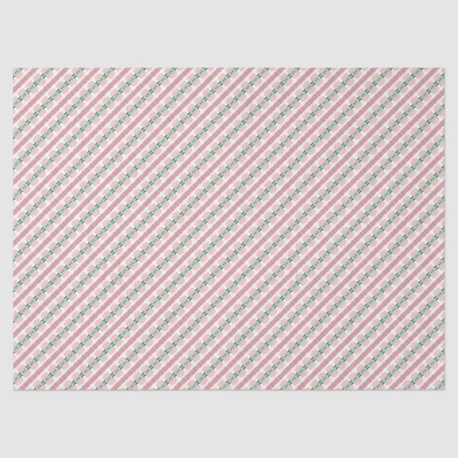 Boho Funky Retro Eclectic Pastel Christmas Streife Seidenpapier (Vorderseite)