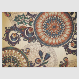 Boho Funky Trendy Retro abstraktes Muster Seidenpapier