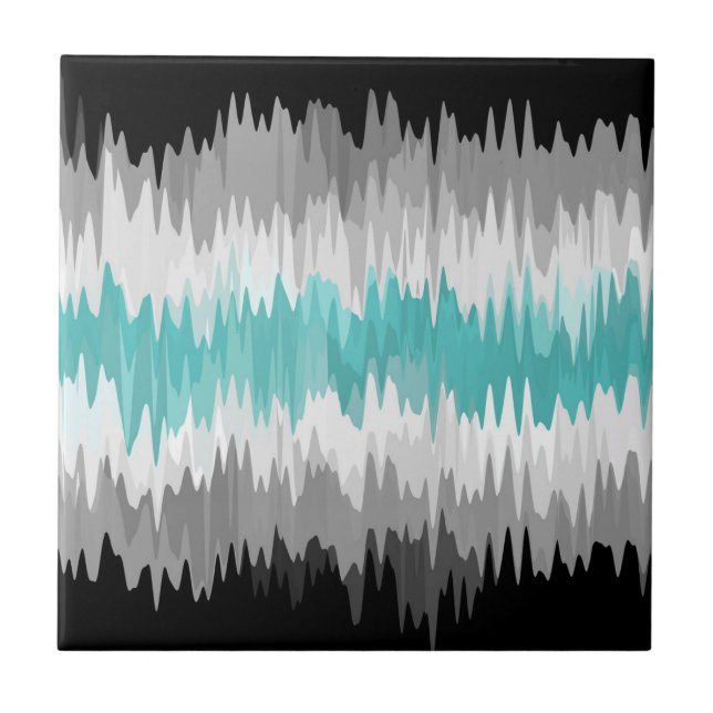 Boho Funky Wavy Abstract Libramasculine Stolzflagg Fliese (Vorderseite)