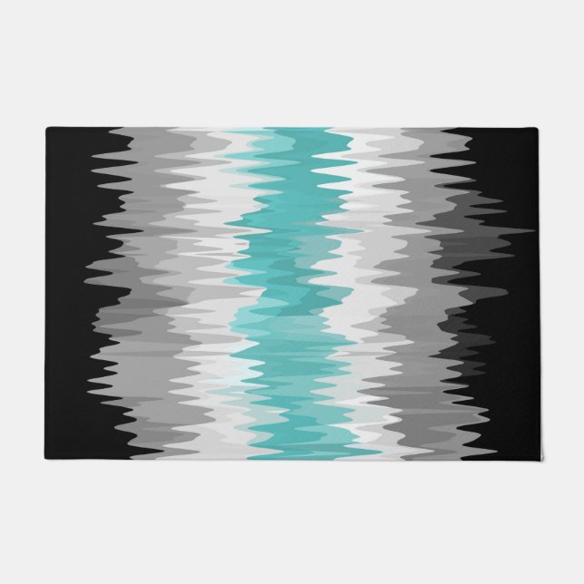 Boho Funky Wavy Abstract Libramasculine Stolzflagg Fußmatte (Vorderseite)