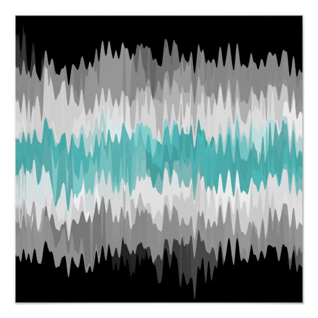 Boho Funky Wavy Abstract Libramasculine Stolzflagg Poster (Vorderseite)