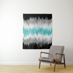 Boho Funky Wavy Abstract Libramaskulines Stolzflag Wandteppich