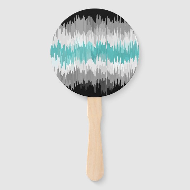 Boho Funky Wavy Abstrakt Libramasculine Prilag Fächer (Vorderseite)