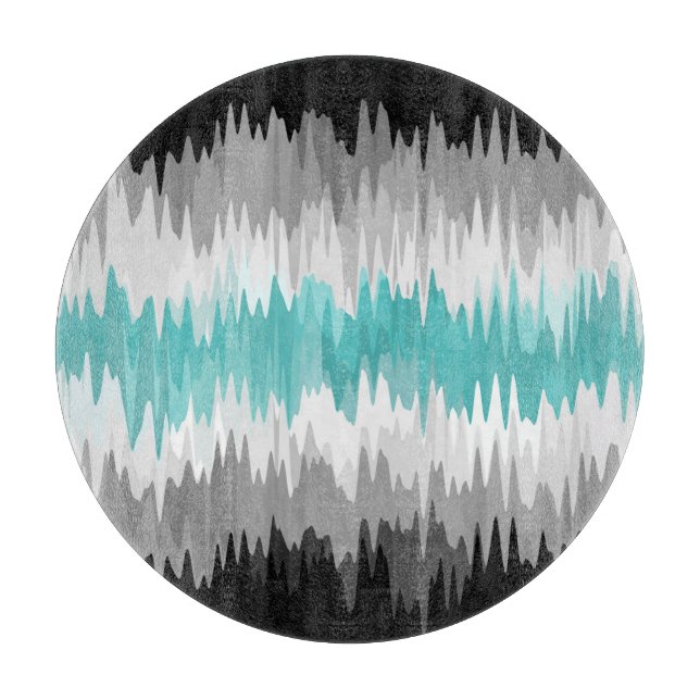 Boho Funky Wavy Abstrakt Libramasculine Prilag Schneidebrett (Vorderseite)