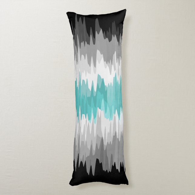 Boho Funky Wavy Abstrakt Libramasculine Prilag Seitenschläferkissen (Rückseite (Vertikal))