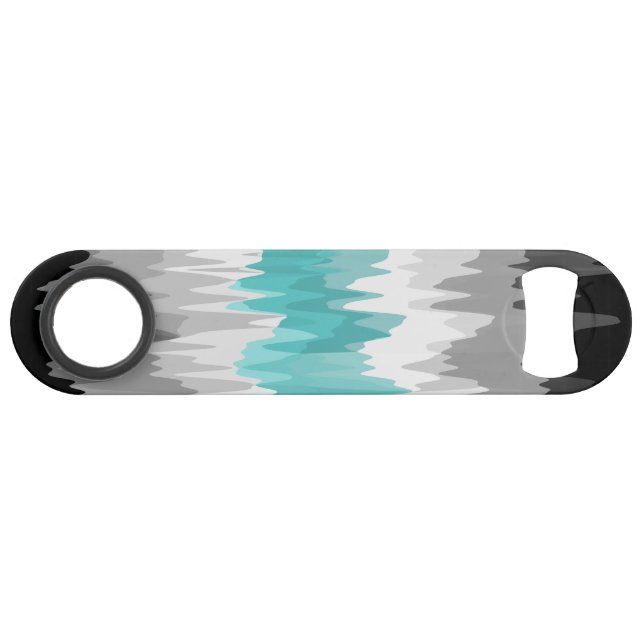 Boho Funky Wavy Abstrakt Libramasculine Prilag Speed Flaschenöffner (Vorderseite (Horizontal))