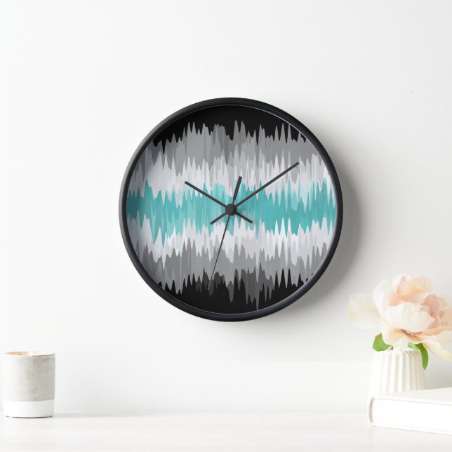 Boho Funky Wavy Abstrakt Libramasculine Prilag Uhr (Zuhause)