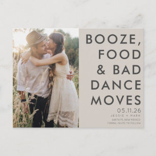 Boho Funny Foto Wedding Save the Date Ankündigungspostkarte
