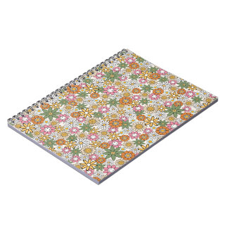 Boho-Gänseblümchen-Blumen 70er Jahre Groovy Floral Notizblock