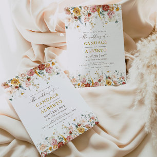 Boho Garden Blume Botanische Hochzeit Invi Einladung