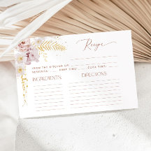 Boho Garden Blume Brautparty Rezept Karte