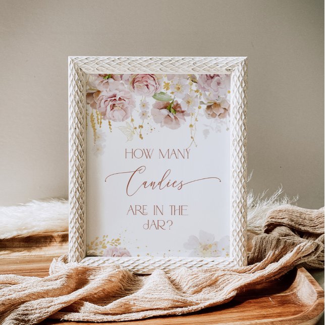 Boho Garden Blume Raten Sie, wie viele Bonbons Poster (Von Creator hochgeladen)