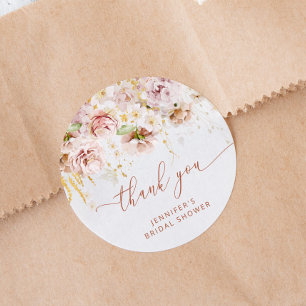 Boho garden florales Brautparty vielen Dank Runder Aufkleber
