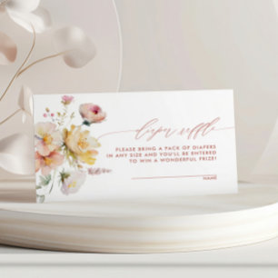 Boho Garden Rose Blume Windeln Raffle Begleitkarte