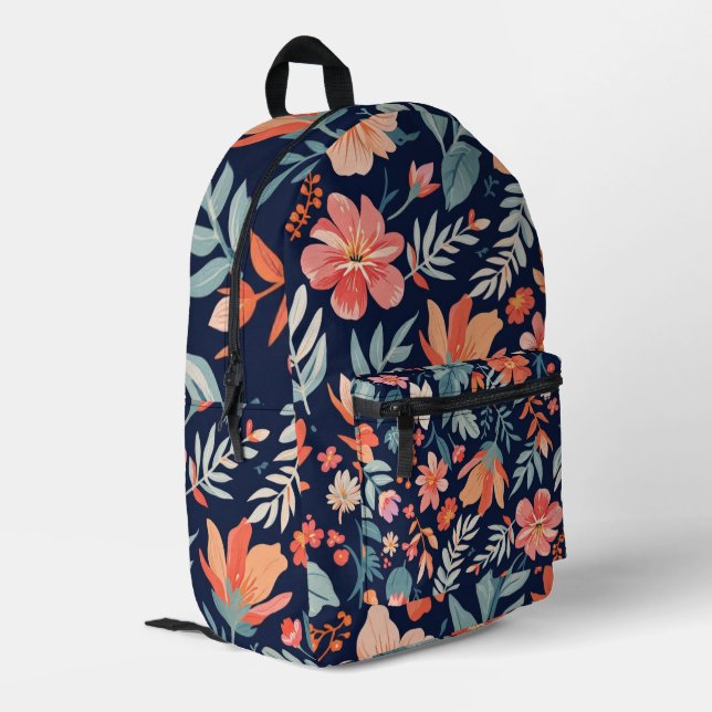 Boho Garden Whimsy - Floral Pattern Backpack Bedruckter Rucksack (Rückseitige Ecke links)