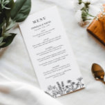 Boho Garden Wildblume Wedding Reception Menu Menükarte<br><div class="desc">Boho Garden Wildblume Wedding Reception Menu</div>