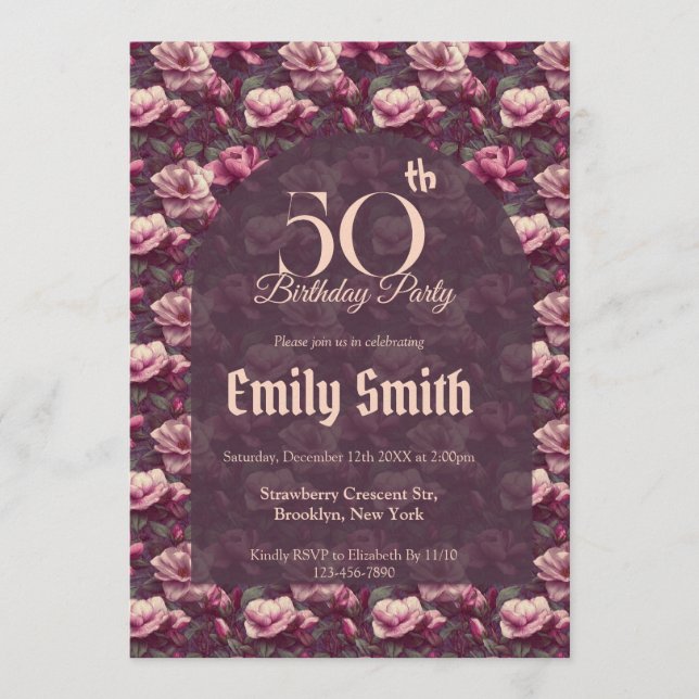 Boho Gardenias Charm Outdoor Birthday Einladung (Vorderseite)