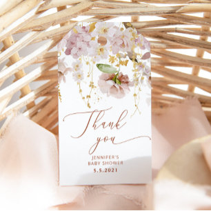 Boho Garten Blumendusche Danke Tag Geschenkanhänger