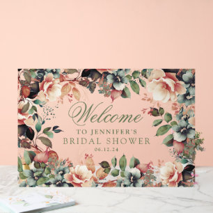 Boho-Garten Florale Hochzeitsdusche Willkommen Acrylschild