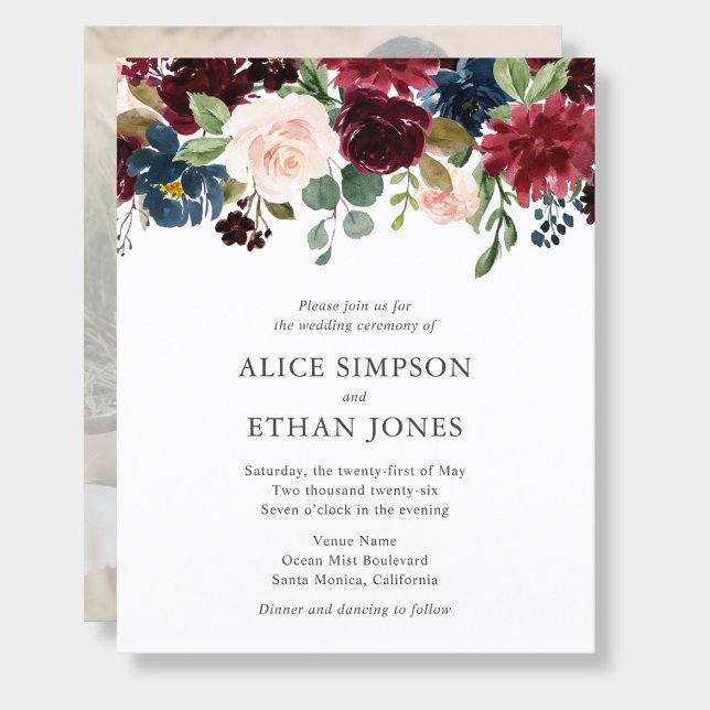Boho-Garten-Hochzeitseinladung mit QR-Code-Foto Flyer (Von Creator hochgeladen)
