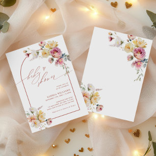 Boho-Garten-Rosen-Blumen-Baby-Party Einladung