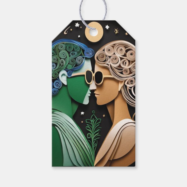 Boho Gastgeschenk Hochzeit Geschenkanhänger (Vorderseite)