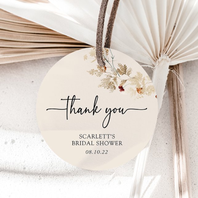 Boho Gastgeschenk Hochzeit Tags Geschenkanhänger (Thank You Boho Bridal Shower Favor Tags
)