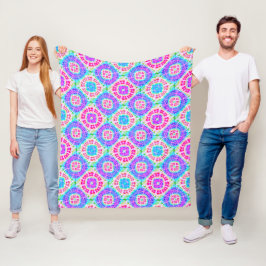 Boho Gefärbte Krawatte Muster fröhlich Fleece Blan