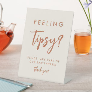 Boho Gefühl Tipsy Wedding Barkeeper Tipps untersch Sockelschild