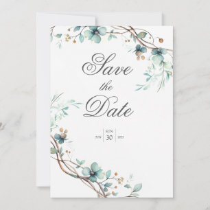 Boho Geißblatt Elegante Hochzeit Einladung