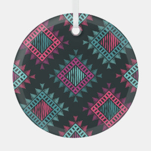 Boho-Geist: Nahtloses Stammes-Ethno-Muster Ornament Aus Glas
