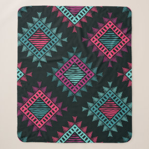 Boho-Geist: Nahtloses Stammes-Ethno-Muster Sherpadecke